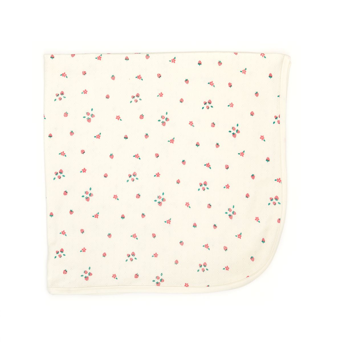 Pointelle Blanket (Natural Strawberries)