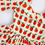 3/4 Sleeve Twirl Dress (Red Apples Collared)