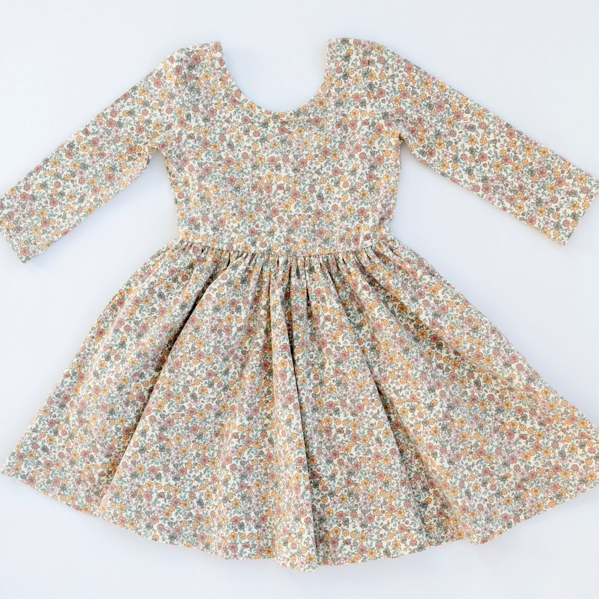 3/4 Sleeve Twirl Dress (Bella Brown)