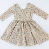 3/4 Sleeve Twirl Dress (Bella Brown)