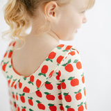 3/4 Sleeve Twirl Dress (Red Apples Collared)