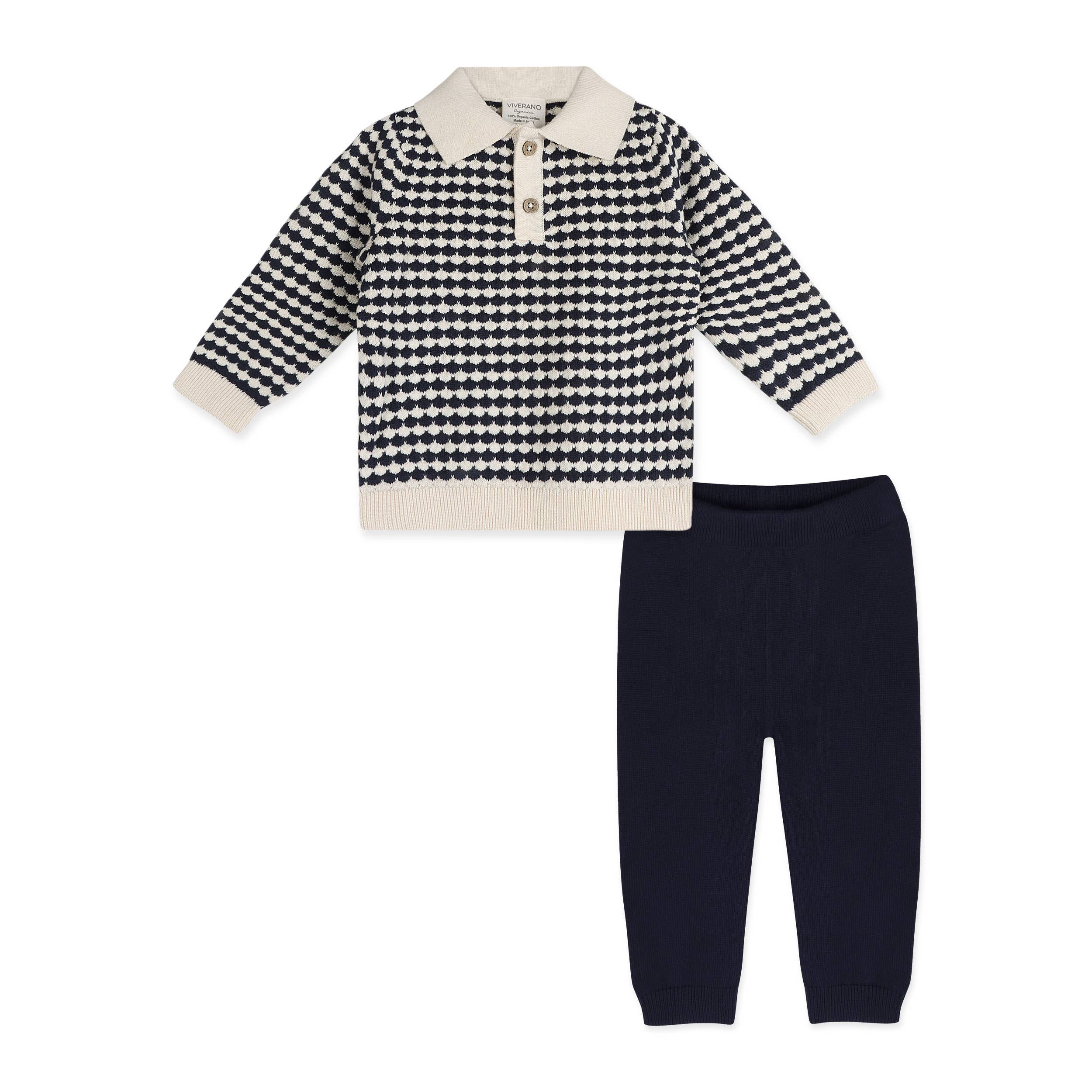 Leo Knit Polo Pullover & Pant (Navy)
