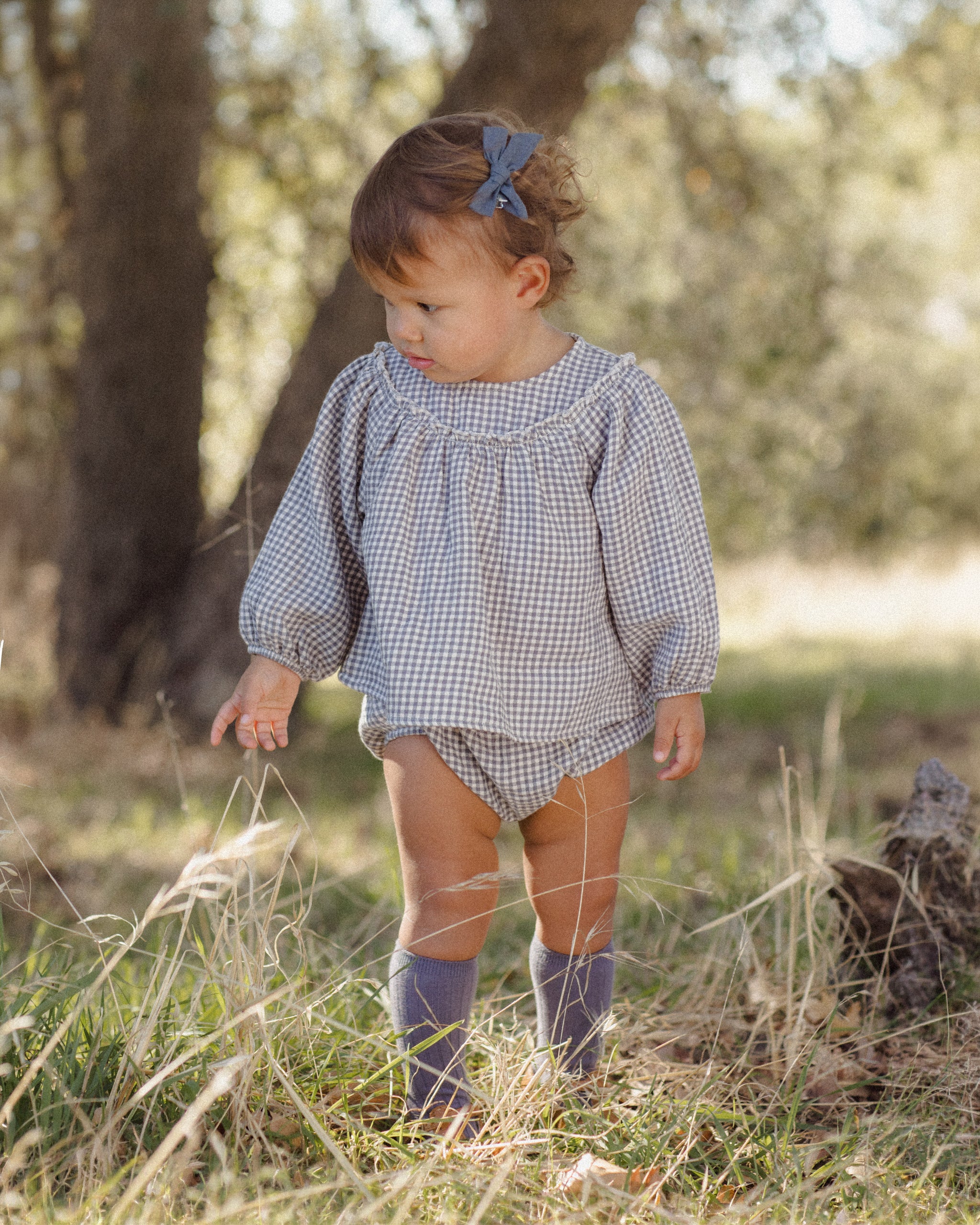Mia Top + Bloomer Set (Midnight Gingham)
