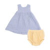 Dress with Bow and Bloomer (Micro Gingham Blue Blizzard)