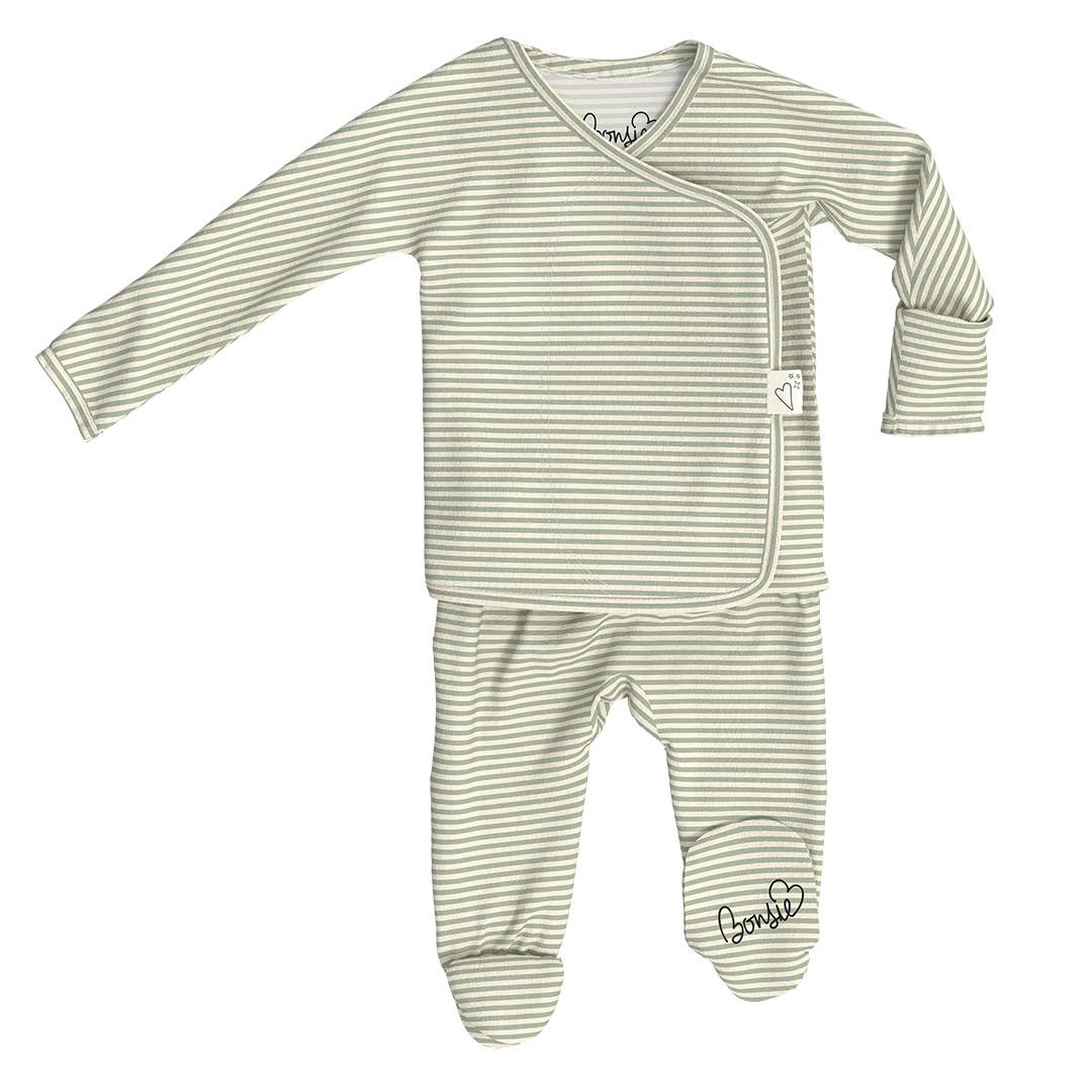Footie & Wrap Top Baby Set (Mint Twist)
