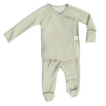 Footie & Wrap Top Baby Set (Mint Twist)