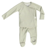 Footie & Wrap Top Baby Set (Mint Twist)