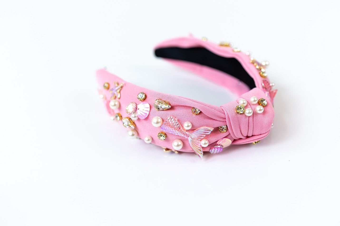 Beaded Headband (Mermaid Pink)
