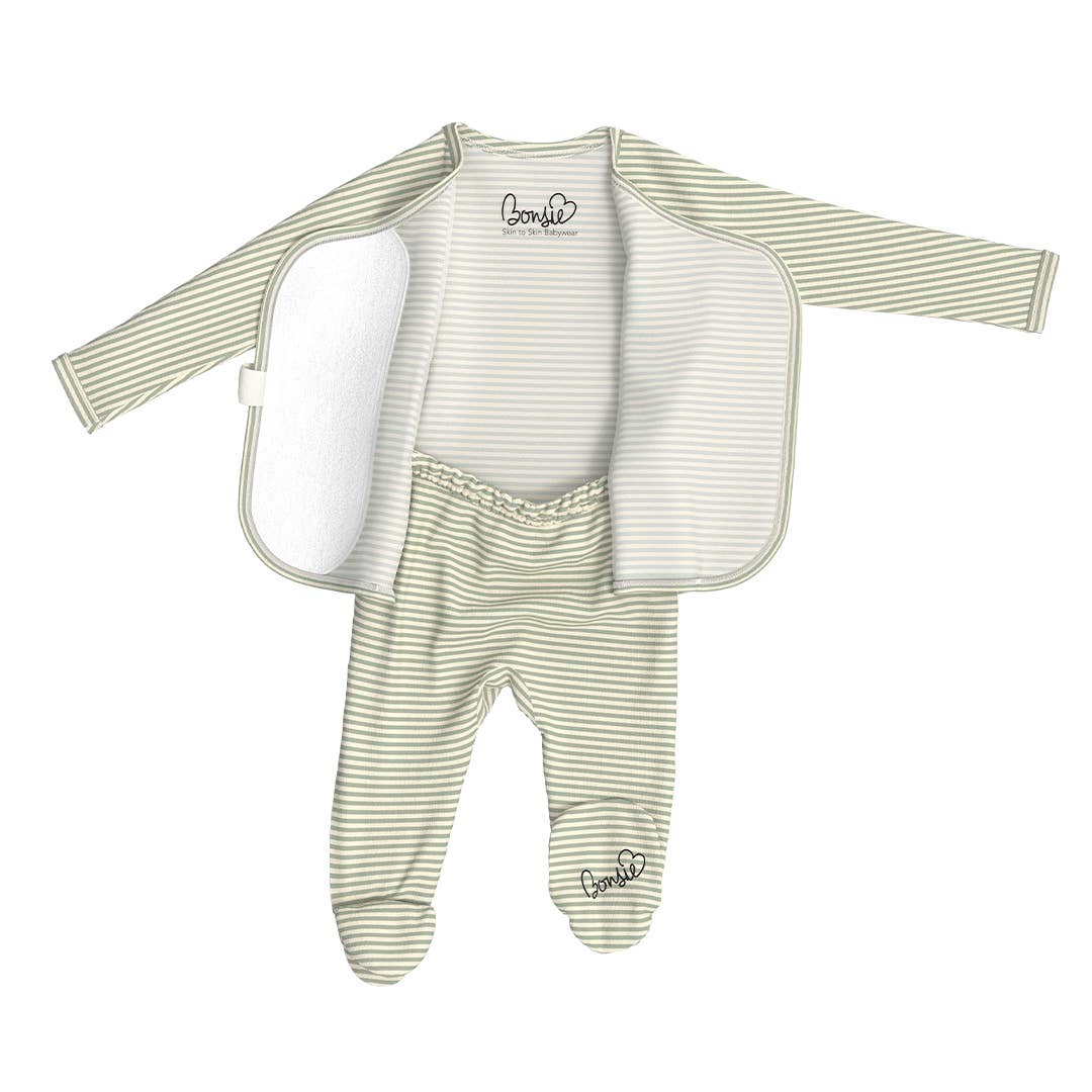 Footie & Wrap Top Baby Set (Mint Twist)