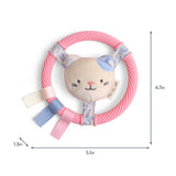 Teething Ring with Plush Character (Pink Kitty)