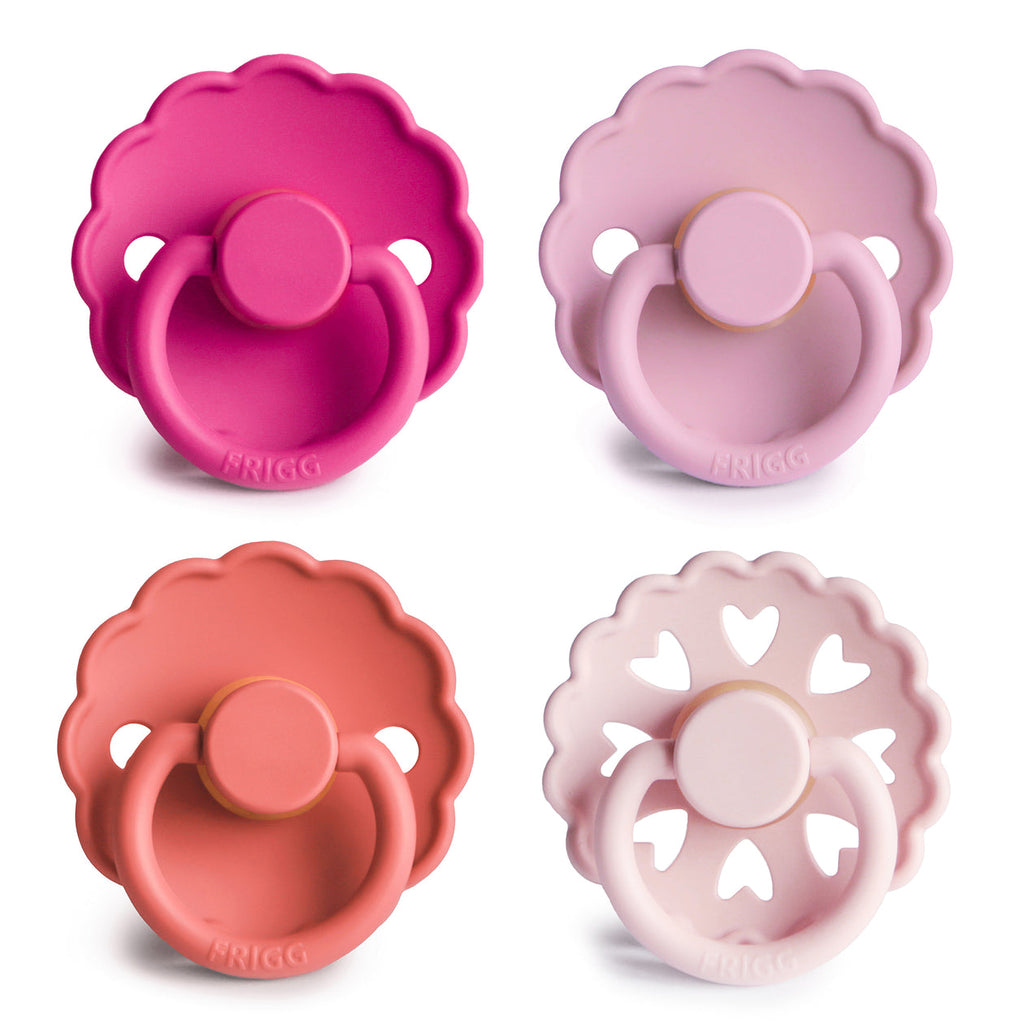FRIGG Natural Rubber Pacifier 4-Pack (Rosy Romance)