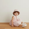 Organic Bucket Sun Hat (Coral Stripes)