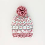 Fairisle Knit Beanie (Rosy)