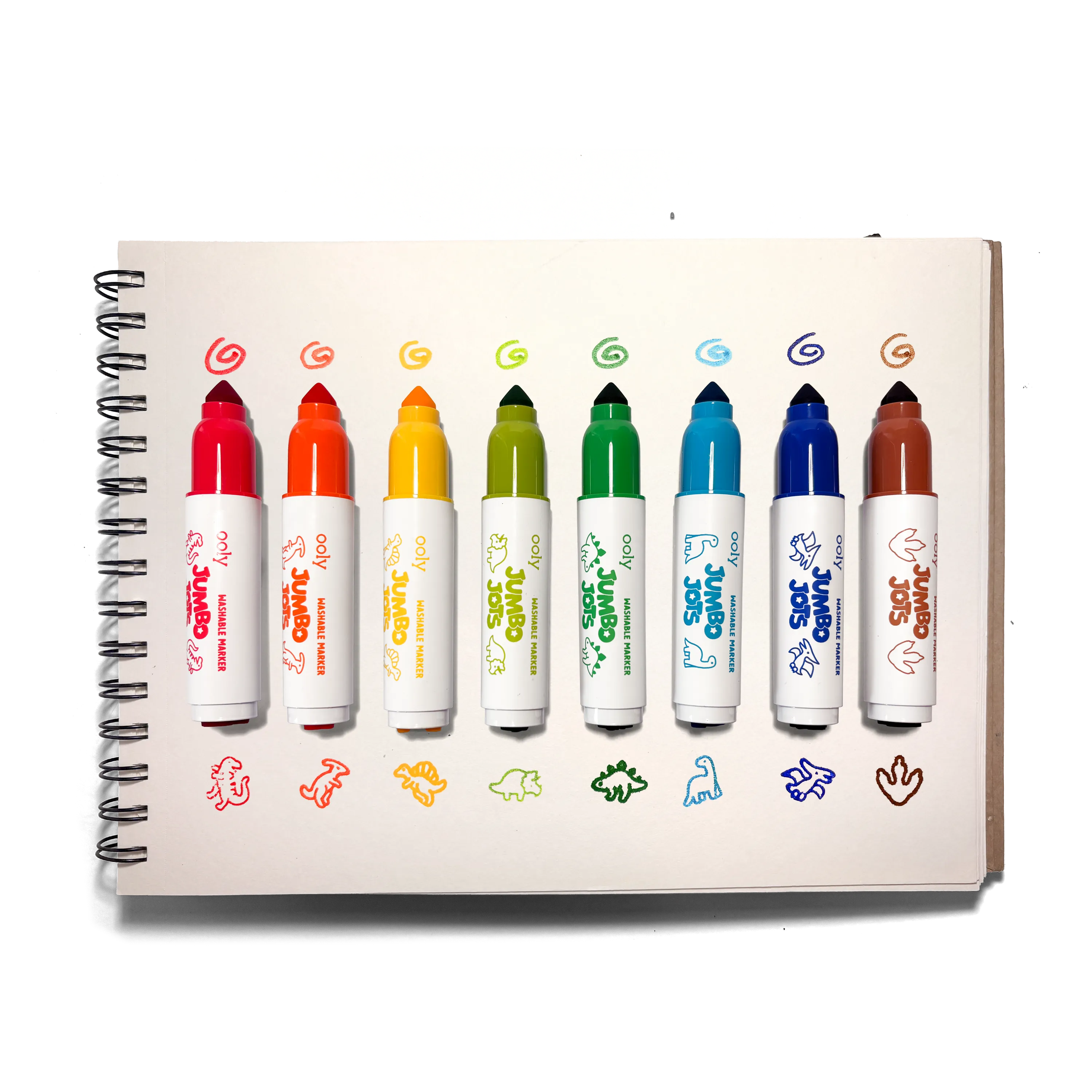 Jumbo Jots Dual Tip Dinosaur Stamp Markers (Set of 8)