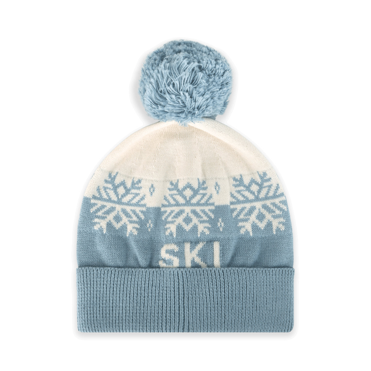 Ski Day Knit Beanie Hat (Mineral Blue)