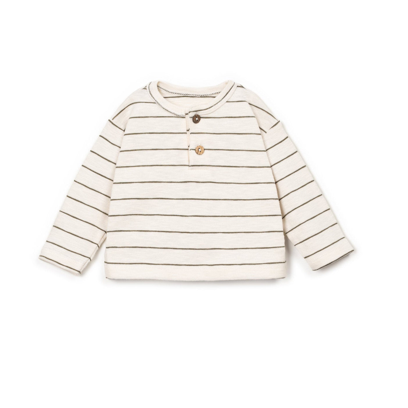 Henley Sweatshirt (Dark Green Stripe)
