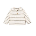 Henley Sweatshirt (Dark Green Stripe)
