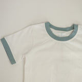 The Ringer Tee (White with Light Blue)