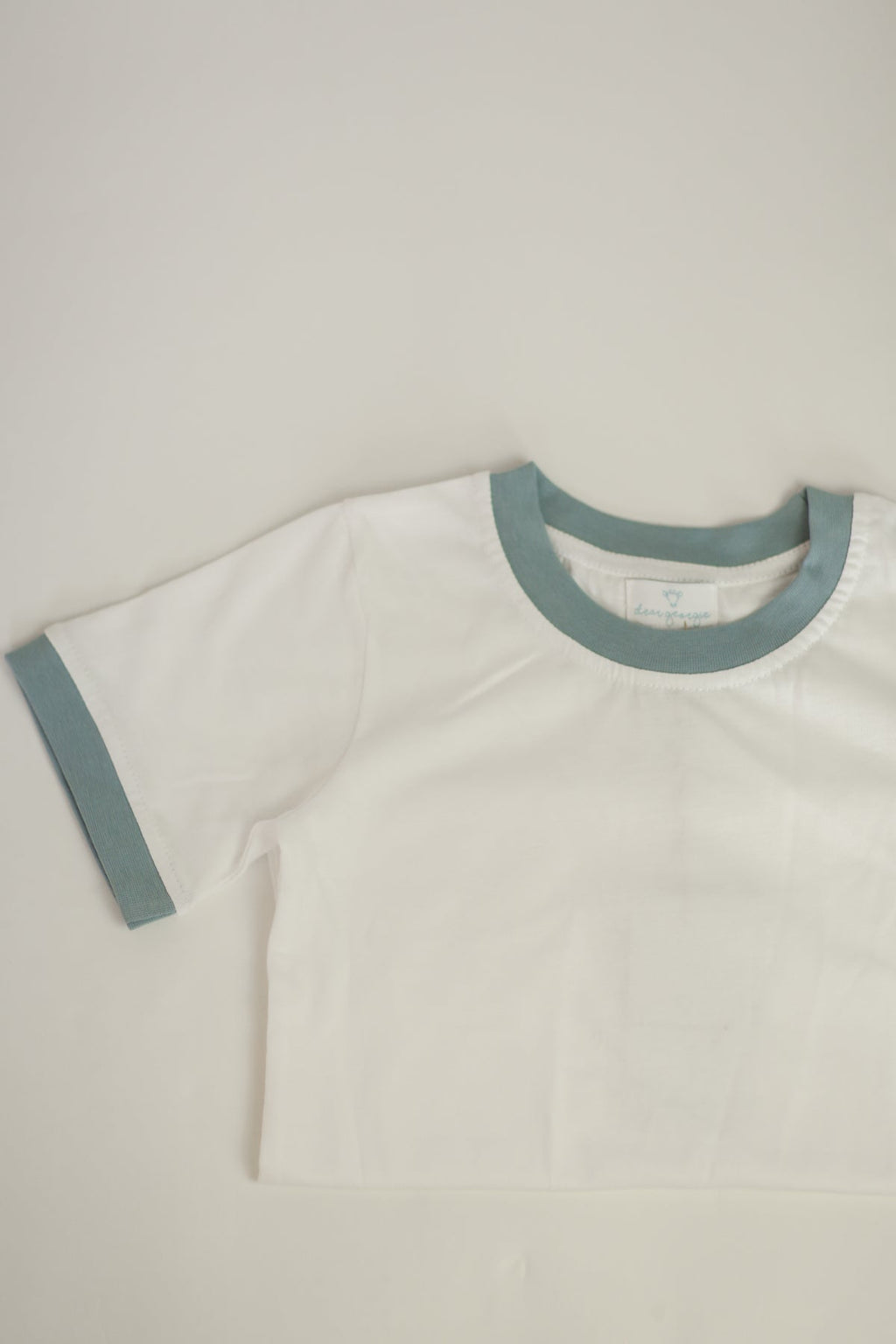 The Ringer Tee (White with Light Blue)