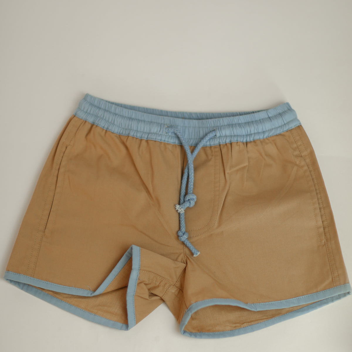 The Pop-On Short (Khaki with Blue Trim)