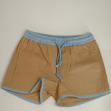 The Pop-On Short (Khaki with Blue Trim)