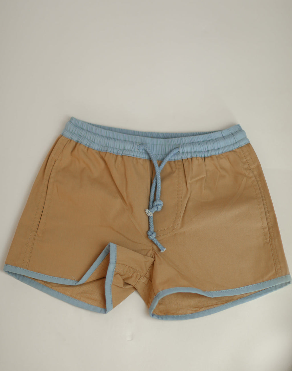 The Pop-On Short (Khaki with Blue Trim)