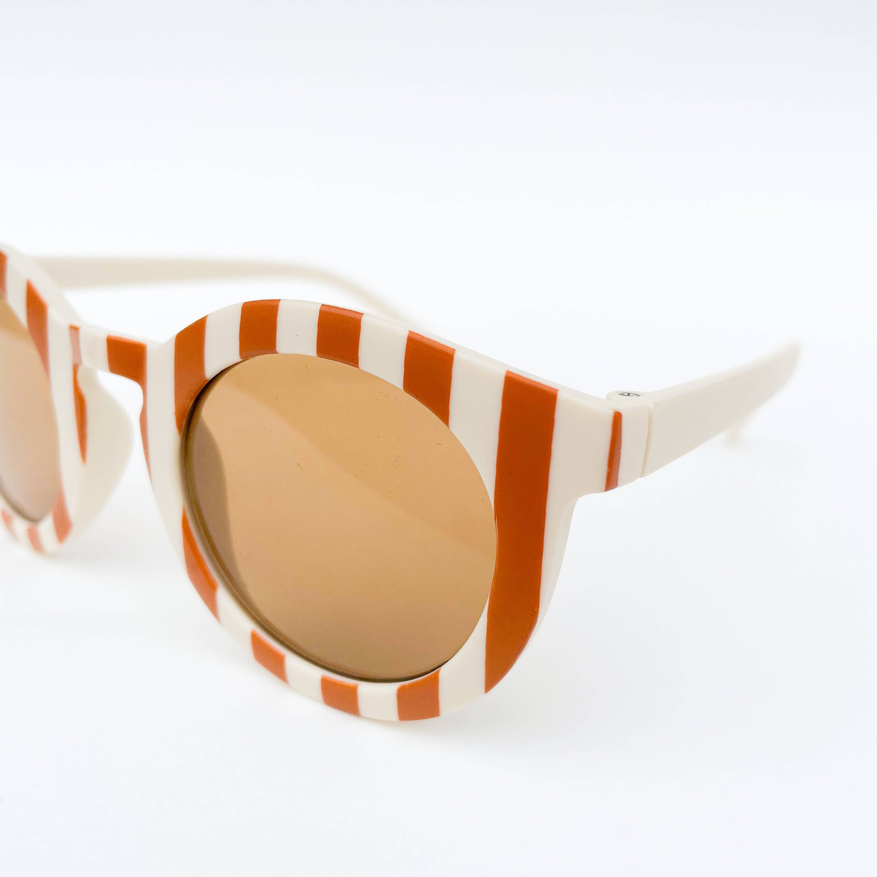 Cream & Tan Stripe Toddler Sunglasses