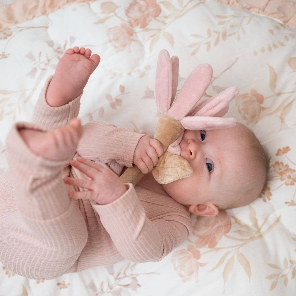 Plush Rattle Toy (Violet Floral)