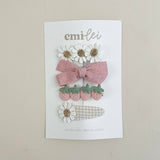 Hair Clips - Set of 4 (Strawberry & Daisy) - #1