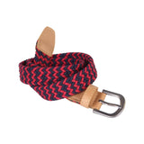 Boys Stretch Cord Braided Belt (Navy/ Red)