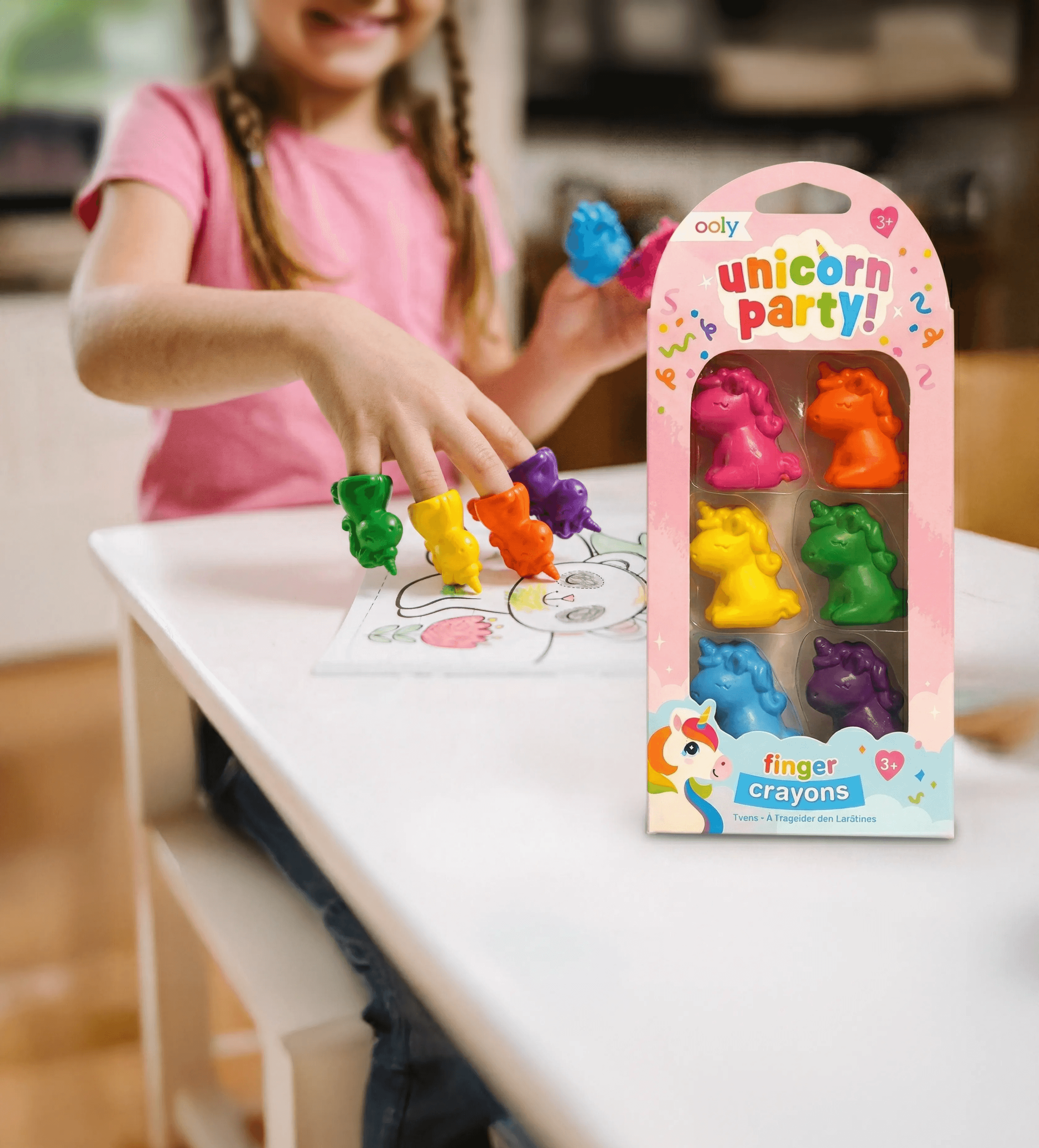 Set of 6 Finger Crayons (Unicorn)