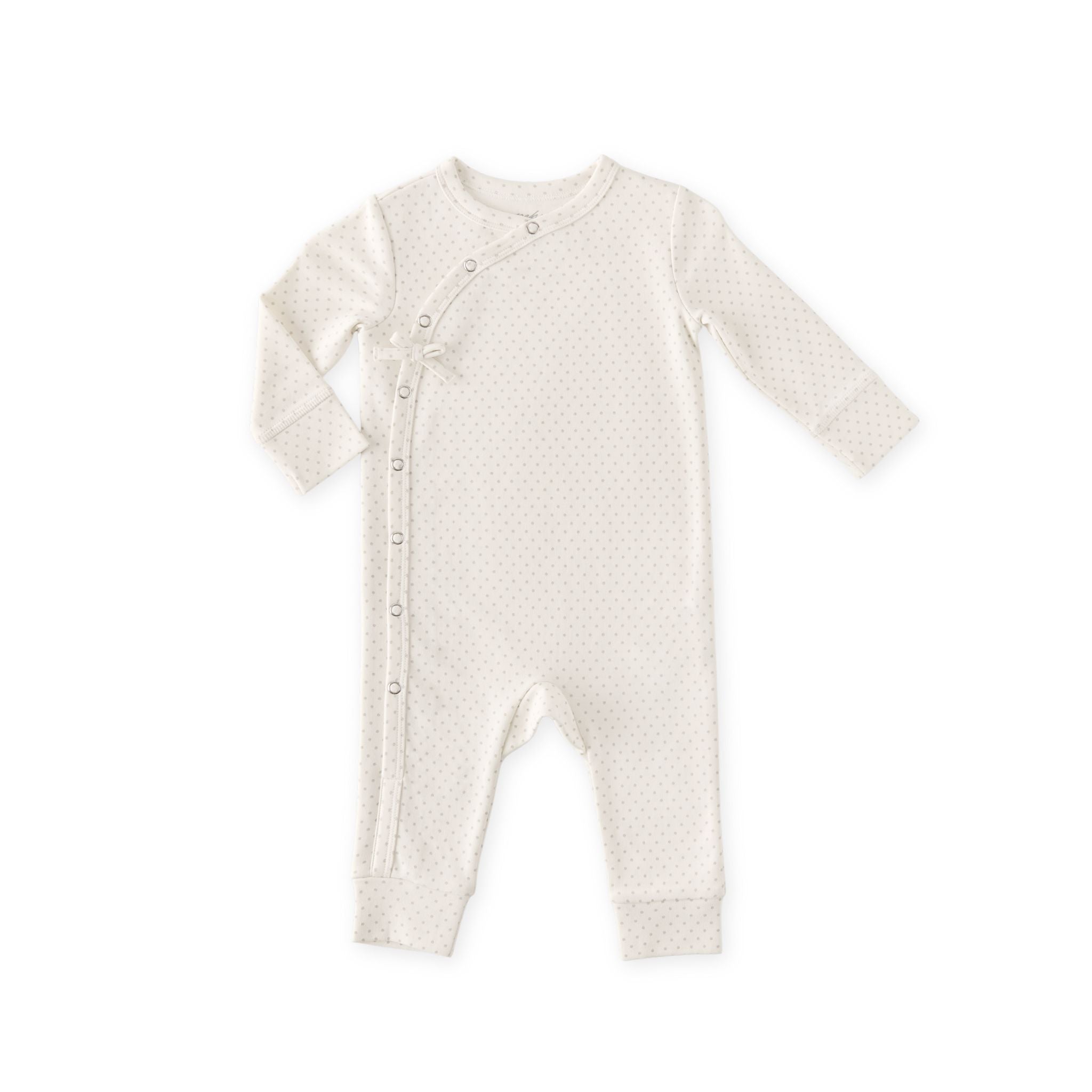 Organic Kimono Romper (Pin Dot Pebble)