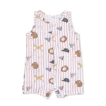 Sleeveless Shortie Romper (Vintage Baseball Stripe)