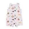 Sleeveless Shortie Romper (Vintage Baseball Stripe)