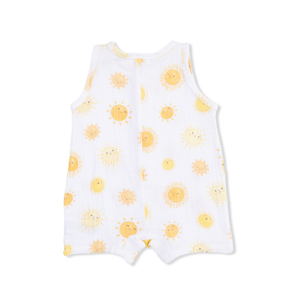 Sleeveless Shortie Romper (Happy Suns)