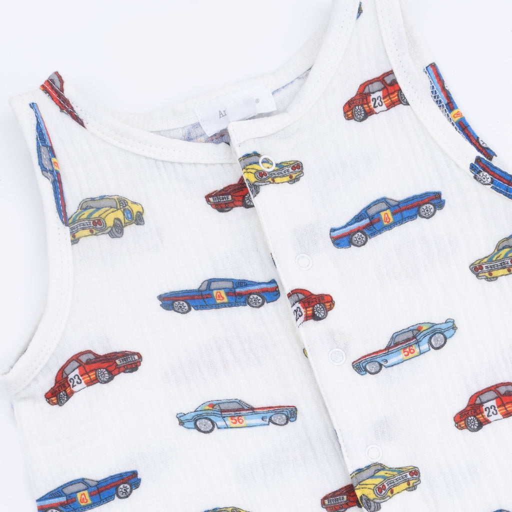 Sleeveless Shortie Romper (Race Cars)