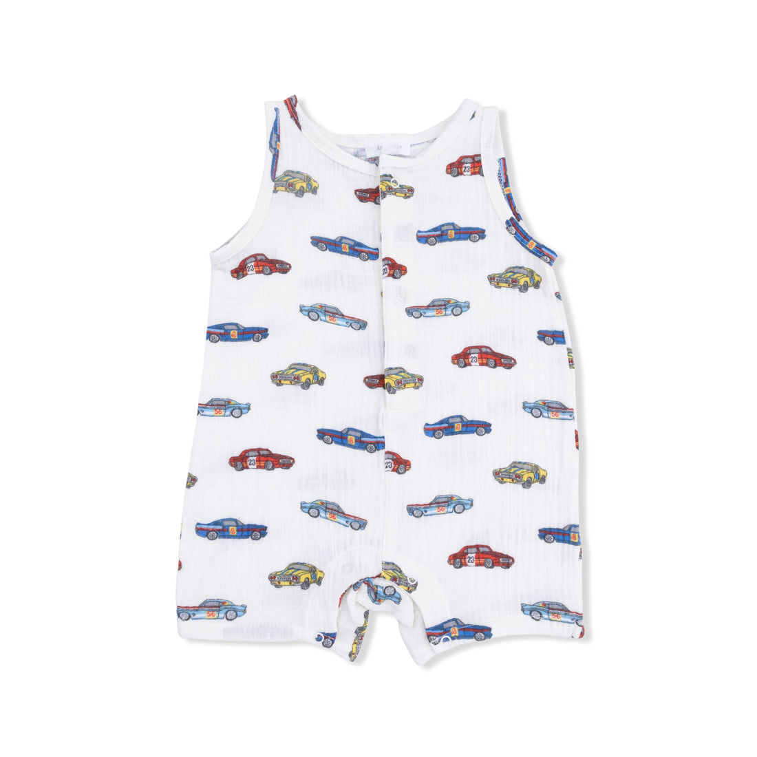 Sleeveless Shortie Romper (Race Cars)