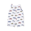 Sleeveless Shortie Romper (Race Cars)