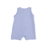 Sleeveless Shortie Romper (Solid Muslin Blue Blizzard)