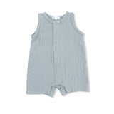 Sleeveless Shortie Romper (Solid Muslin Jadeite)