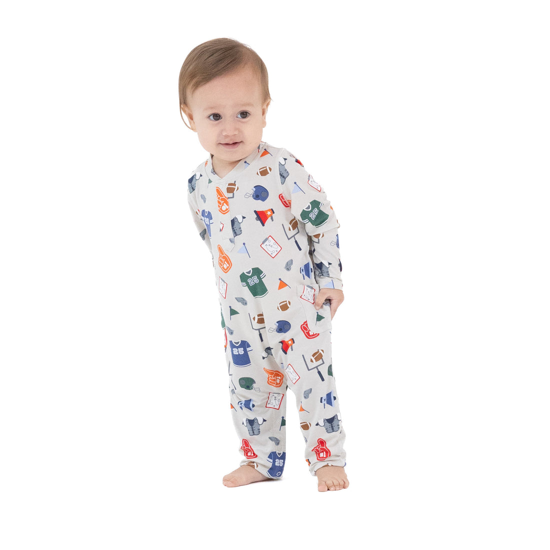 Game Day Uni Romper (Gray/Navy)