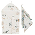 Towel & Wash Cloth Set (Charlie Farmhouse Tractor)