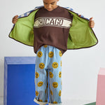 Striped Denim Smiley Pant