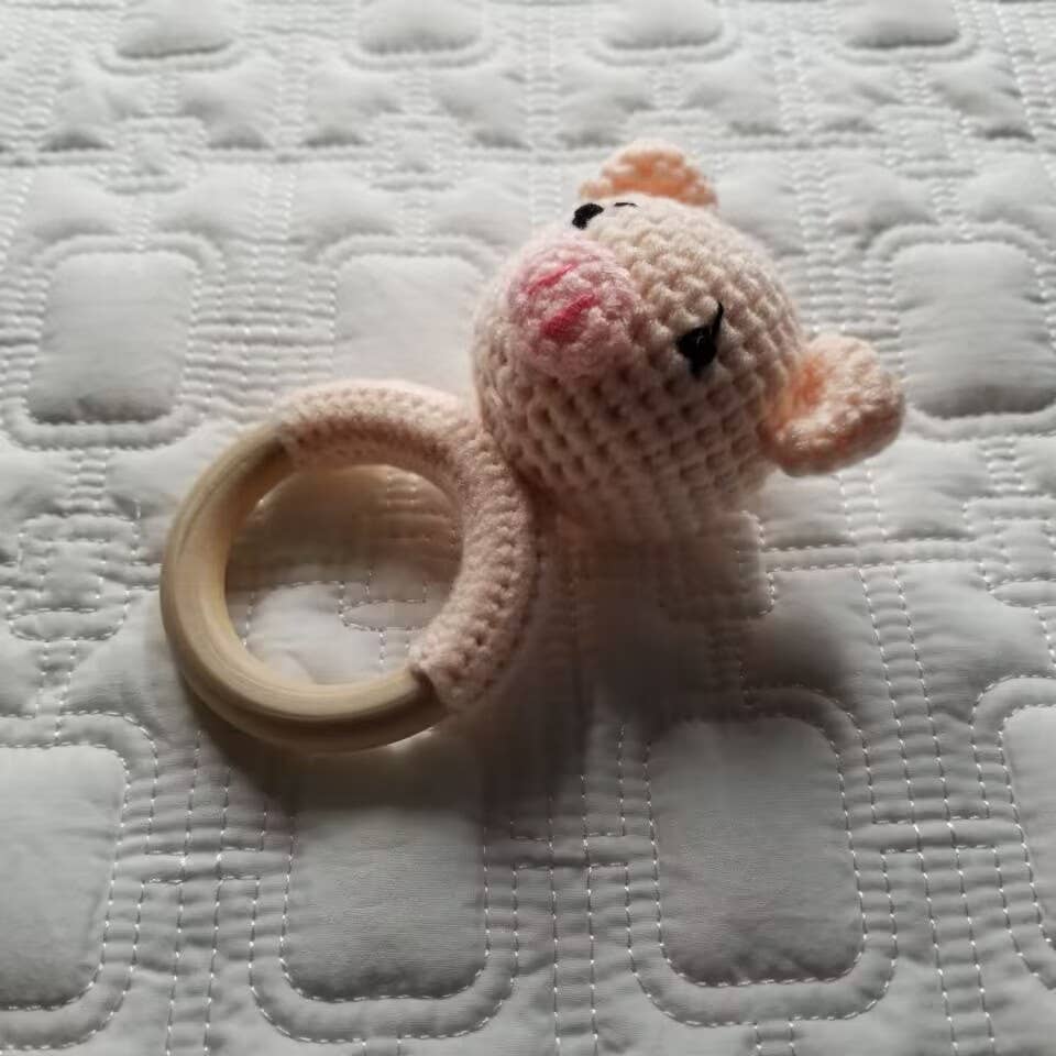 Pig Crochet Rattle (Pink)