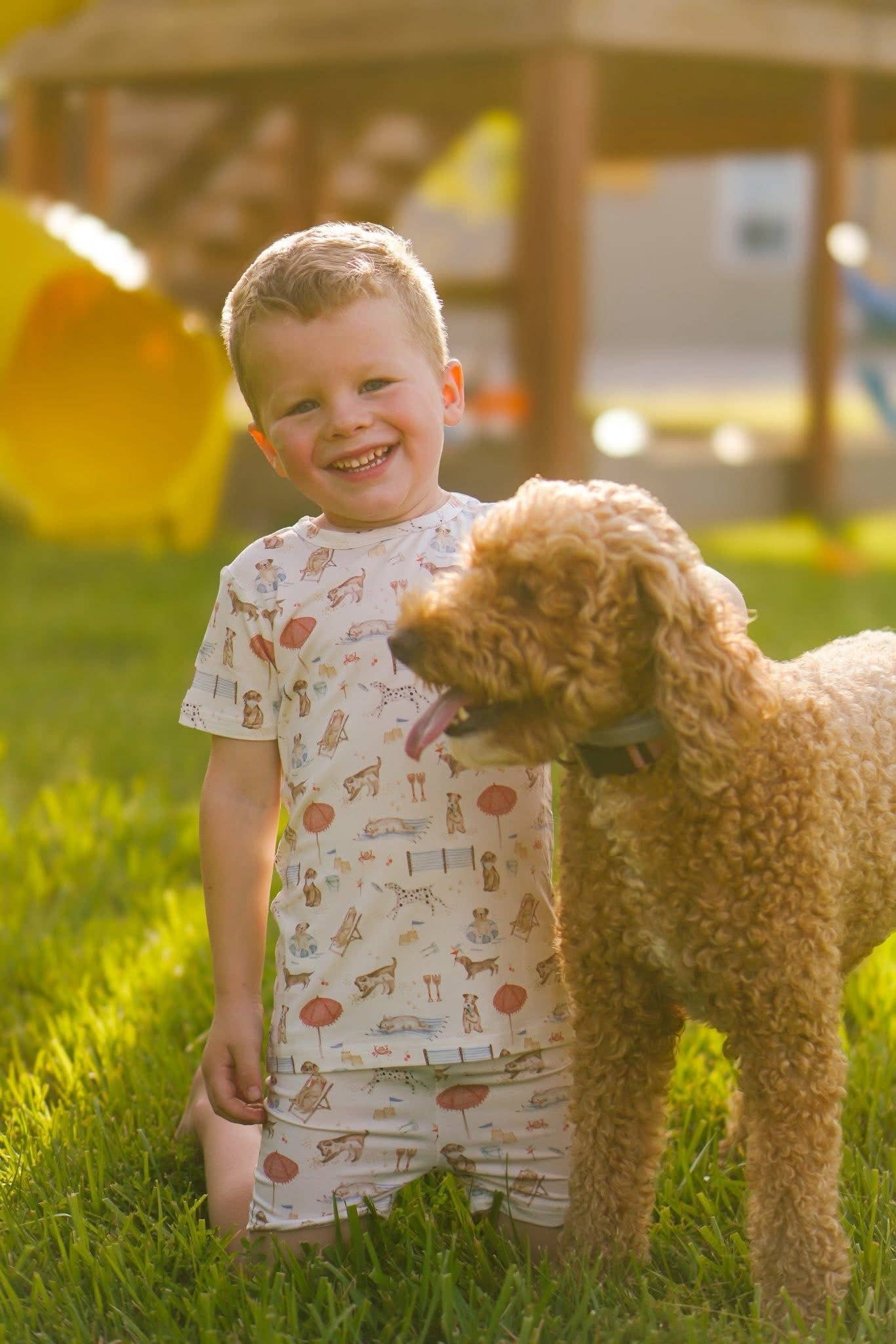 Short Sleeve Bamboo Pajamas (Beach Pawty)