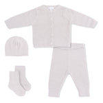 Chenille Button Down Cardigan Set (Natural)