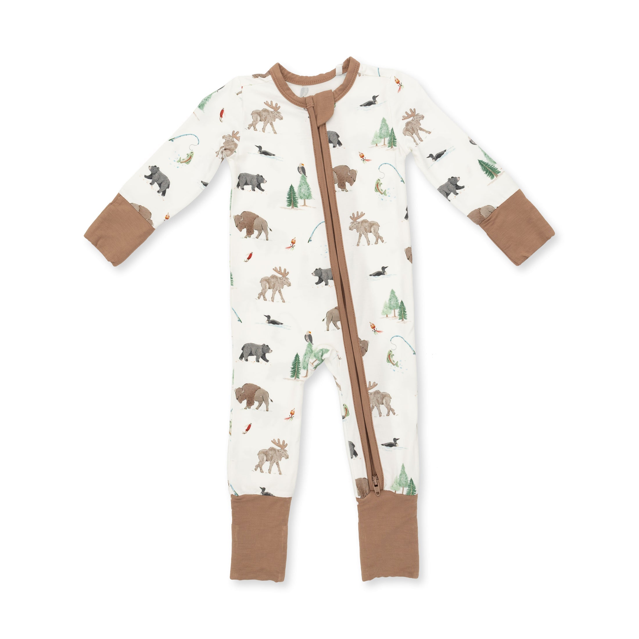 2 Way Zipper Footie (Northern Woodland Animals)