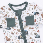 Convertible Romper (Southern Woodland Animals Green)
