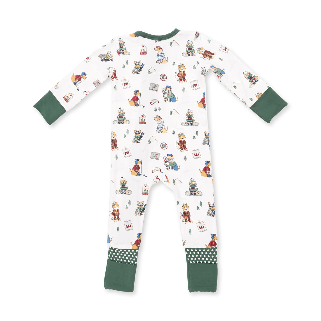 Convertible Romper (Winter Sports Dogs Green)