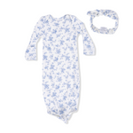 Knotted Gown and Headband (Baby Blue Vines Floral)
